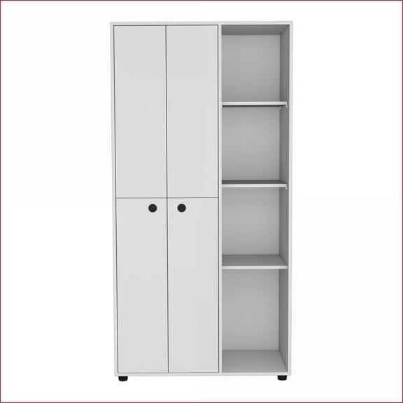 Armoires | Modern Boise Bedroom Wardrobe with Storage | White | Engineered Wood