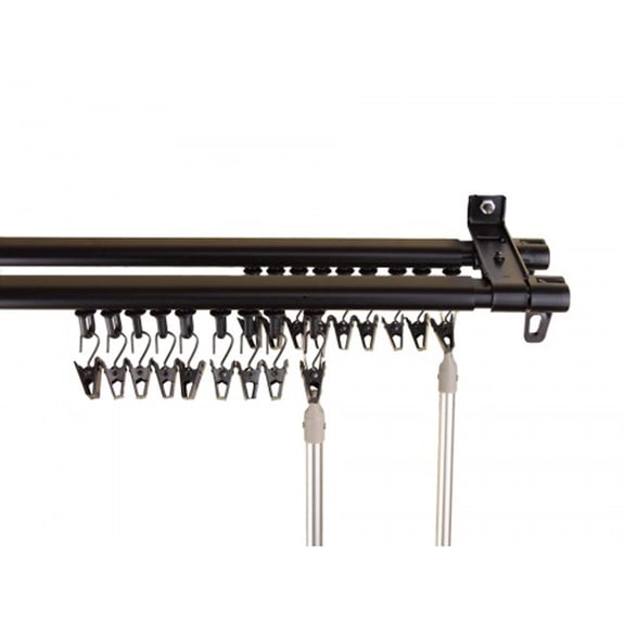 Armor Adjustable Double Track 48-84 Inch Black