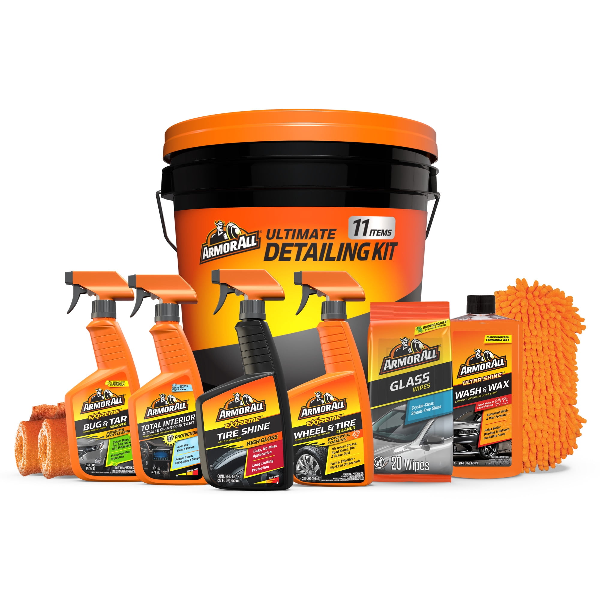 Armor All Ultimate Car Detail Kit, Interior and Exterior Car Detailing Bundle, 11-Pieces