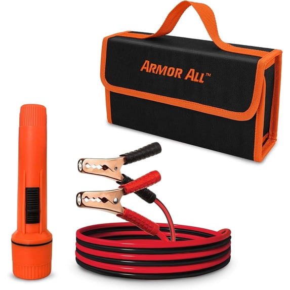 Armor All 3-Piece Roadside Emergency Kit with Battery Cable, Flashlight and Storage Bag, 1.85lb
