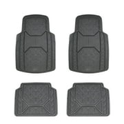 Armor All 4 Piece All Weather Rubber Floor Mats Trim to Fit, Black 79960WDC