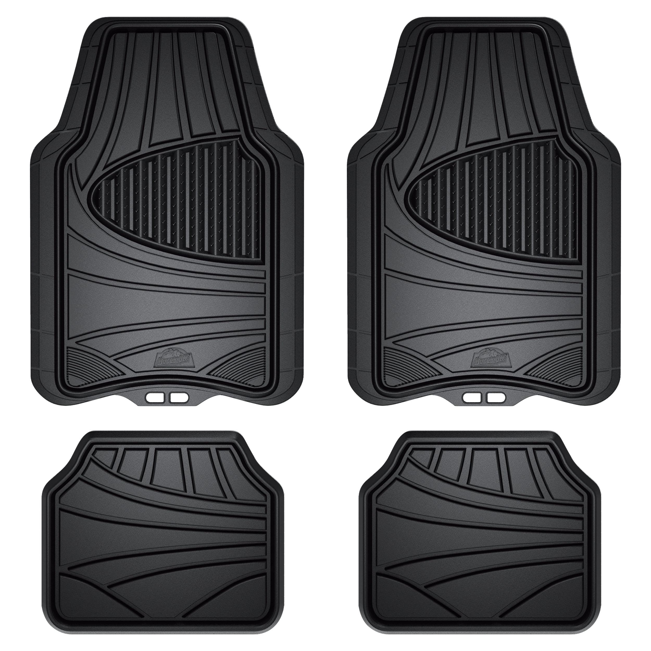 Armor All 4 Piece Black Rubber Car Truck SUV Floor Mats All