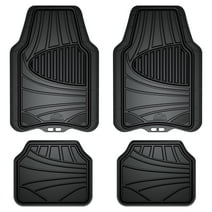 Armor All 4-Piece Black Rubber Car, Truck, SUV Floor Mats, All Weather Protection, Auto, Universal, Custom, Set, Front, Back