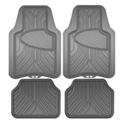 Armor All 4 Piece Rubber All-Season Trim-to-Fit Floor Mats Gray, 78847WDC
