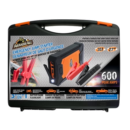 Armor All 7200mAh Jump Starter Power Bank, 600 Amps