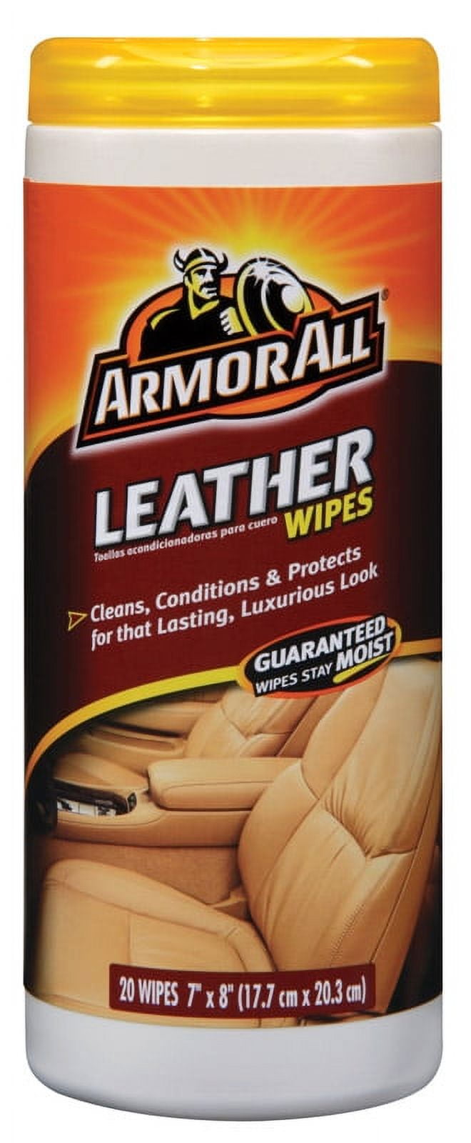 Armor All 8132326 Leather Cleaner, Assorted - 20 Wipes