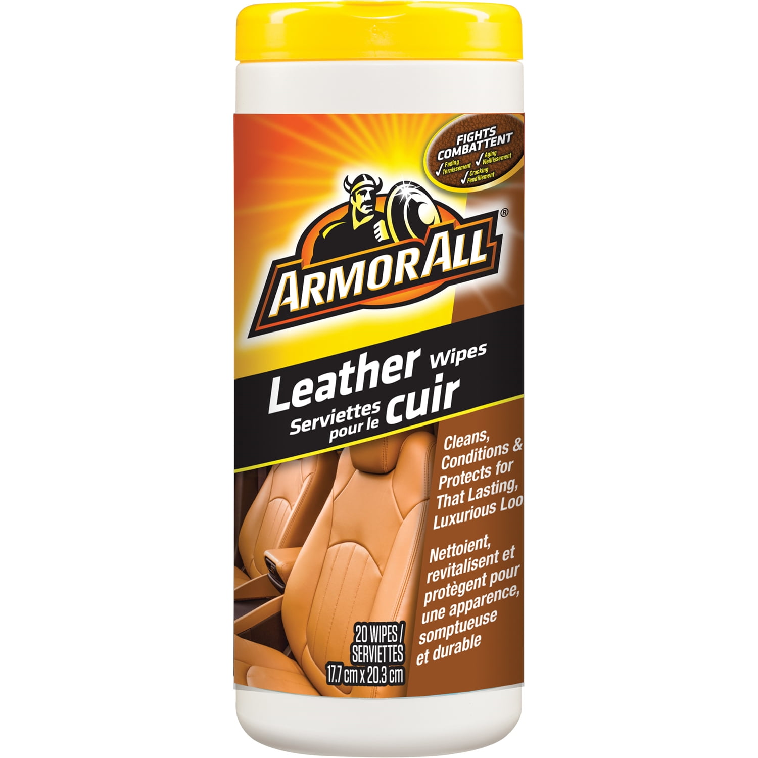 Armor All 8472 Leather Wipes, 30 Count