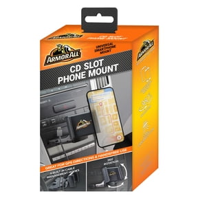 Armor All CD Slot Phone Mount, Adjusts 360 Degrees, Installs To Car CD Player, with Built-in Cable Management