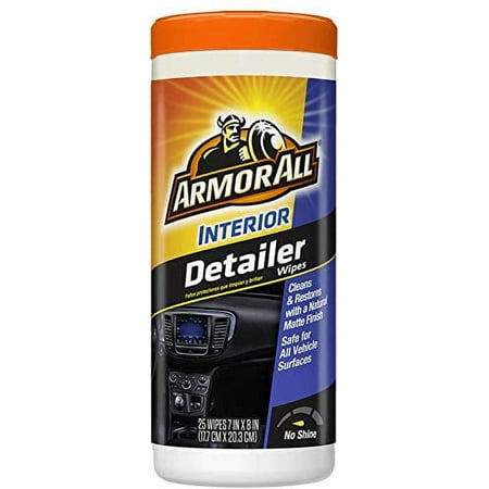 Armor All Car Interior Cleaner Wipes for Dirt & Dust, Detailer, 25 Count