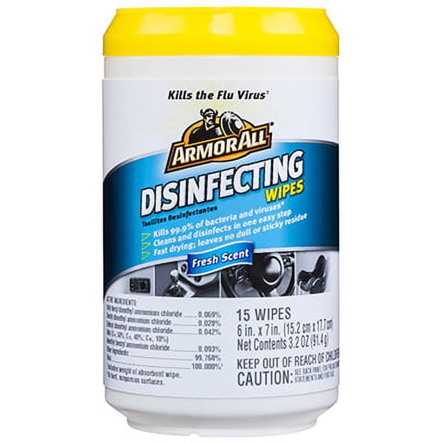 Armor All Disinfecting Wipes, 15ct