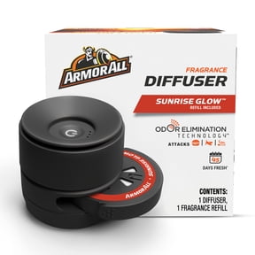 Armor All Fragrance Diffuser Kit, Car Air Freshener with Odor Elimination Technology, Sunrise Glow Scent, Car Diffuser and 1 Refill