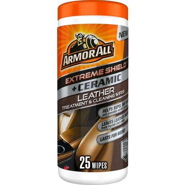 Armor All Extreme Shield + Ceramic Leather Treatment and Cleaning Wipes 25 Count