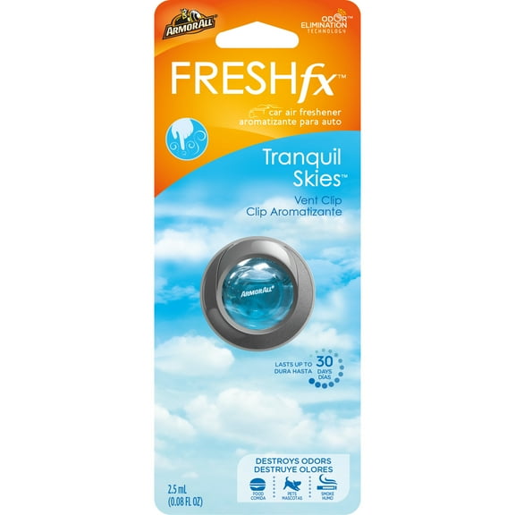 Armor All FRESH fx Car Air Freshener Vent Clip Tranquil Skies Scent (0.08 fluid ounces)