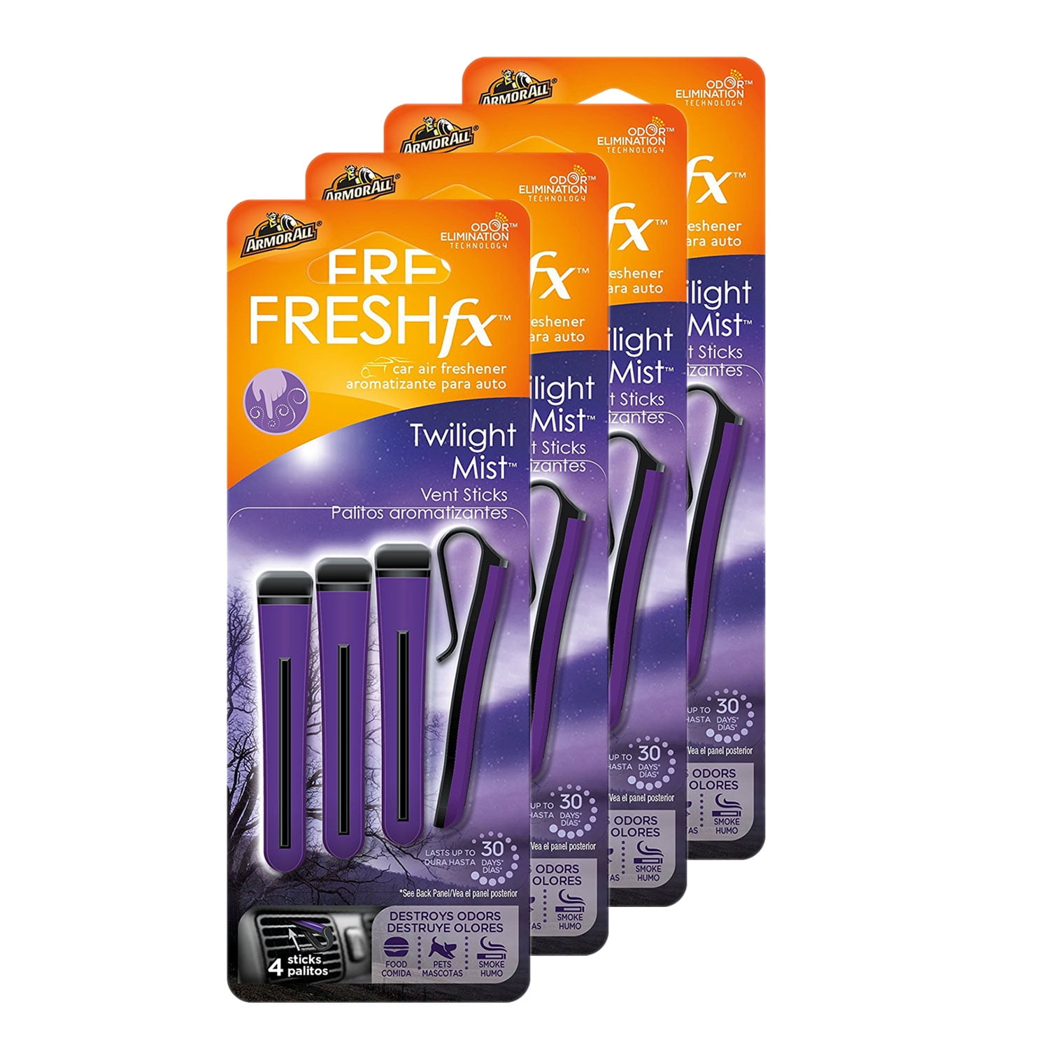 Armor All FRESHfx Car Air Freshener Vent Sticks, 4-PACK (16 Sticks) (Twilight Mist)