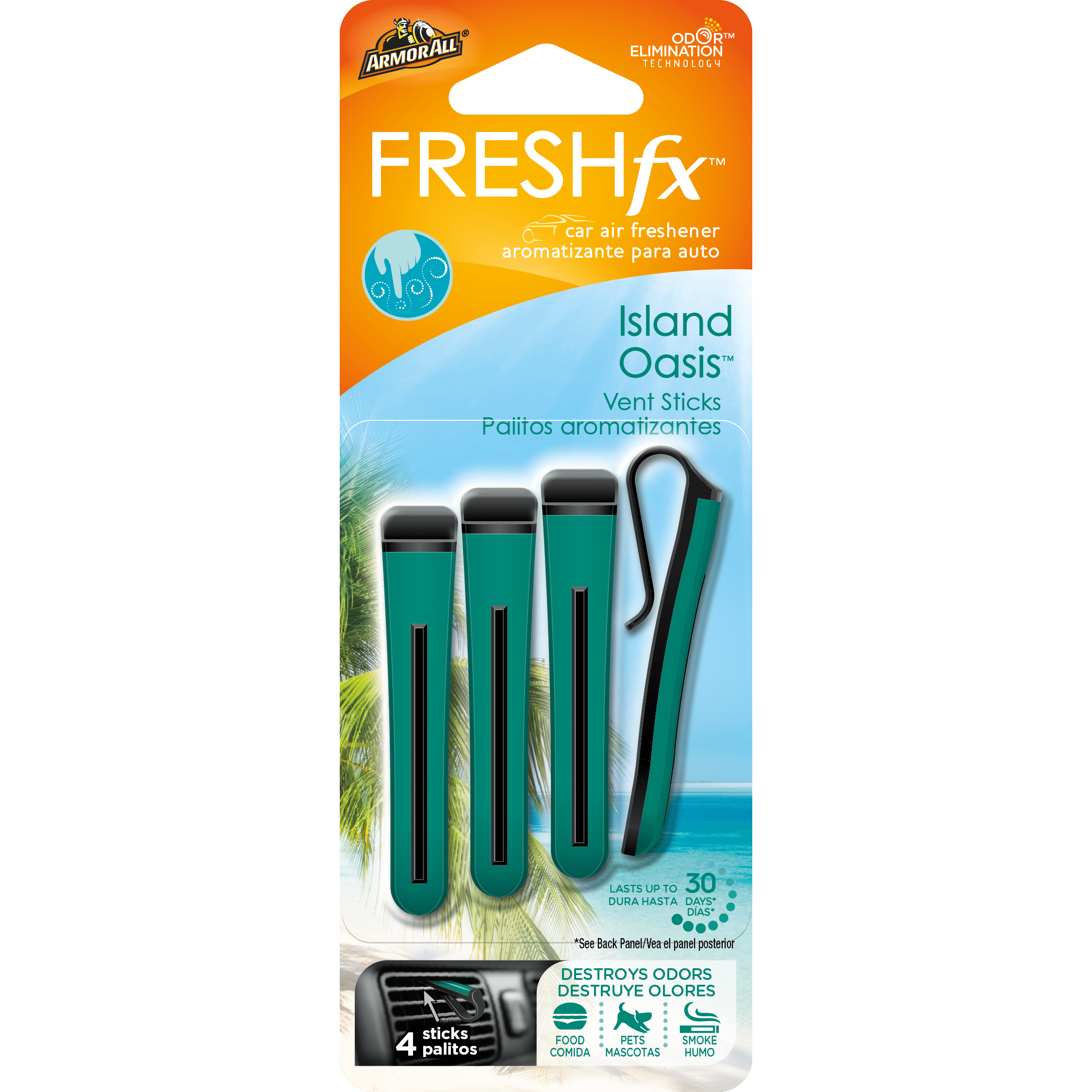 Armor All® FRESHfx™ Car Air Freshener Vent Sticks Island Oasis™ (4