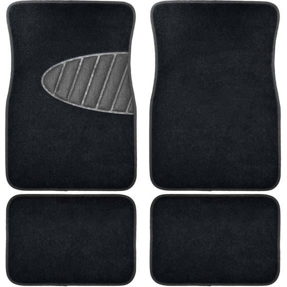 Armor All Floor Mat 4-Piece Carpet with Heal Pad, Black