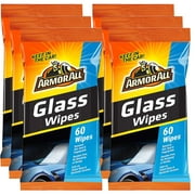 Armor All Glass Cleaning Wipes in a Pouch, 60 Count - Car Interior Cleaner Ultimate Car Wipes and Interior Care Products, 6 Packs