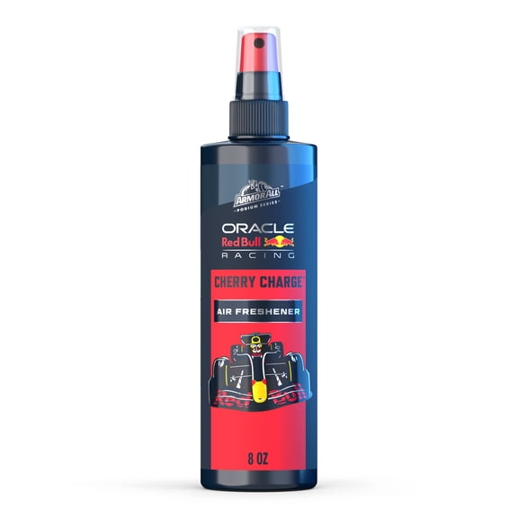 Armor All Podium Series Car Air Freshener Spray (Cherry Charge Scent), 8 oz Bottle, Long Lasting PerfumeBlends a Rich Base of Leather and Musk