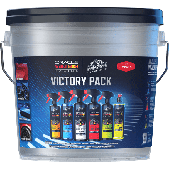 Armor All Podium Series Car Detailing Victory Pack Developed with Oracle Red Bull Racing, Car Wash 8-Piece Bucket Kit
