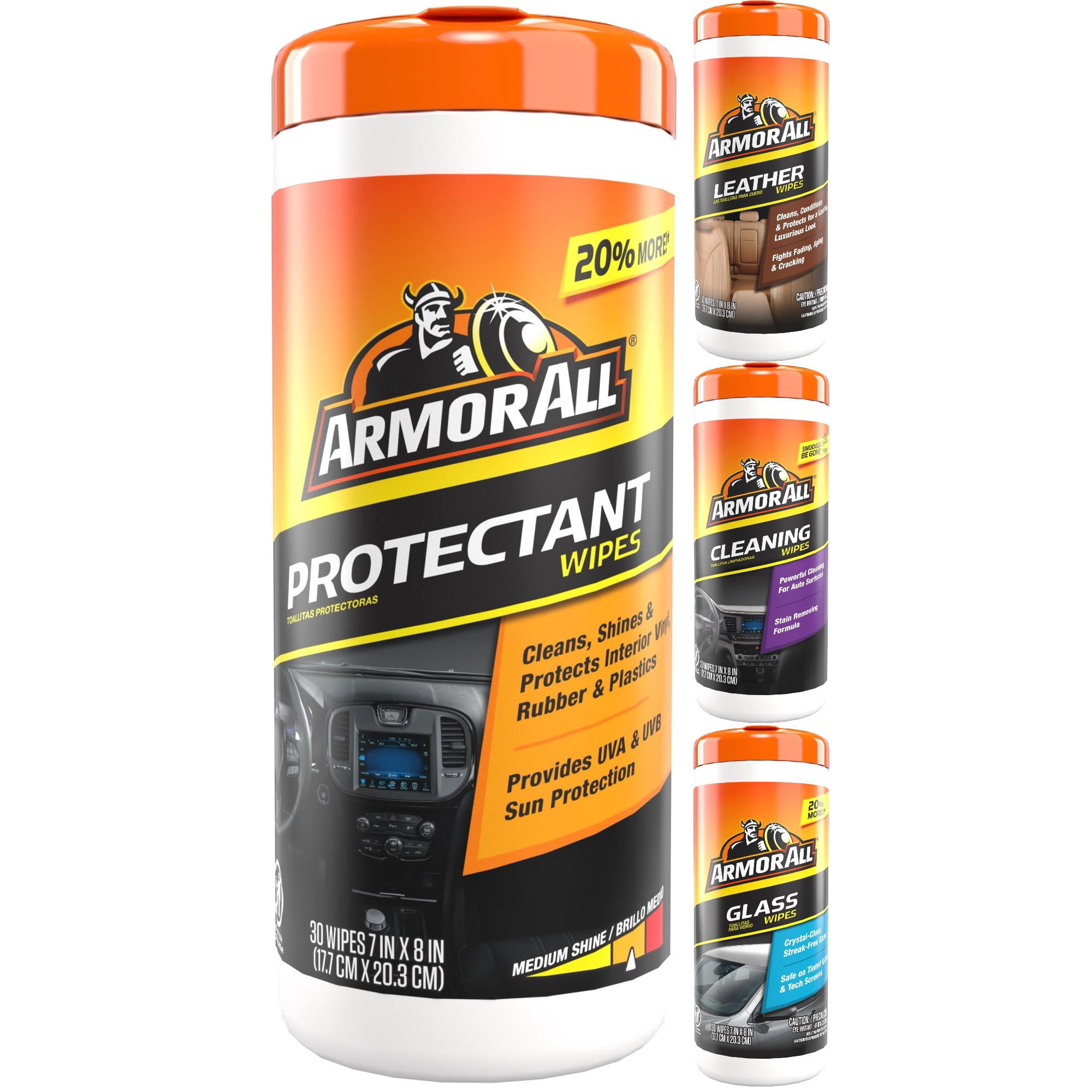Interior Protectant Wipes Armor All Car Care Wipes 3-Pack - Protectant, Glass & Cleaning Wipes (30 Count Each) Armor All Cleaning Wipes