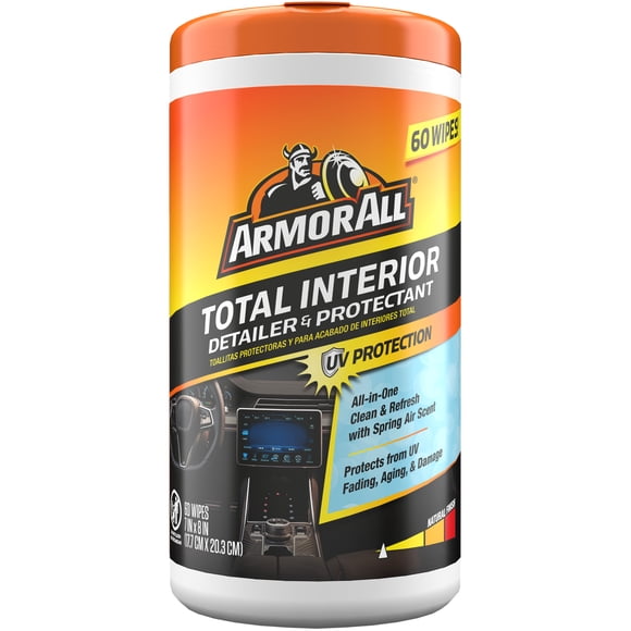 Armor All Total Interior Detailer and Protectant Wipes, 60 Count Canister