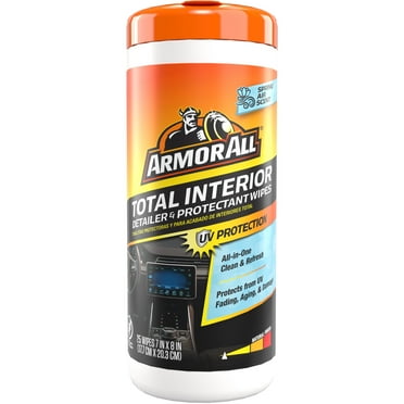 Armor All Total Interior Detailer and Protectant Car Cleaning Wipes, 25 Count Canister