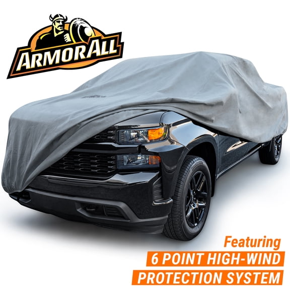 Armor All Truck Cover, Heavy Duty All Weather Protection, Fits Trucks Length up to 232", Grey