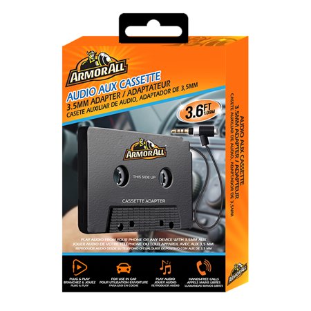 Armor All Universal Audio Aux Cassette 3.5mm Adapter, Connect Smartphones/Tablets,