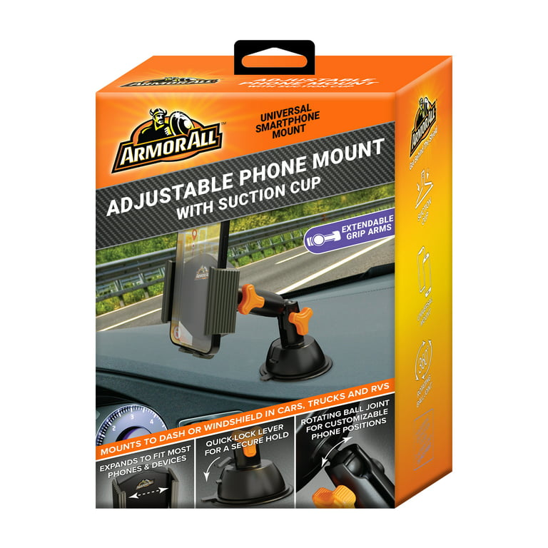 ArmorAll Electronics Universal Phone Mount Kit for Air Vent, Dashboard, and  Windshield - Securely Holds Electronics - Black in the Cell Phone Car  Mounts department at