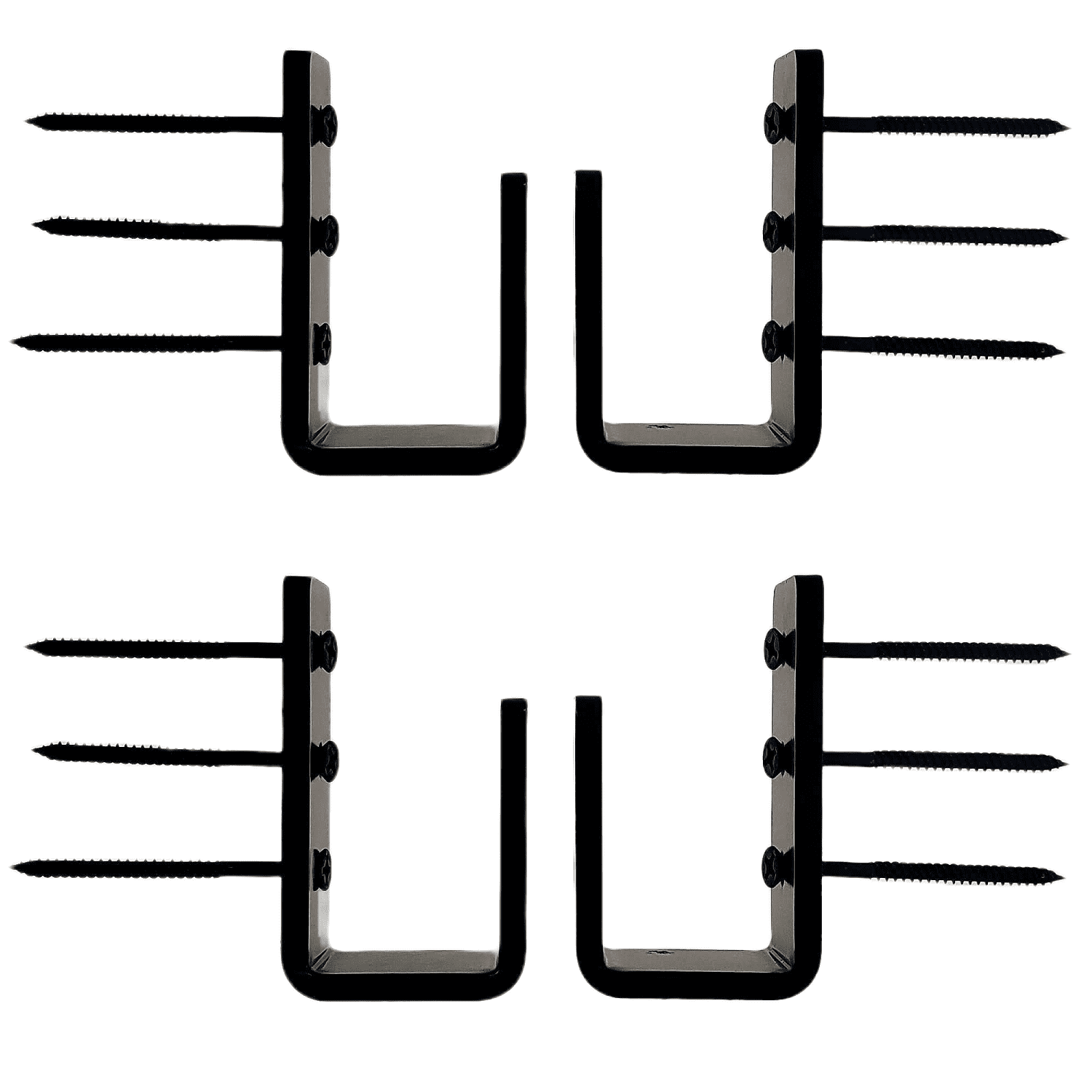 Armor Bracket Construction Grade Carbon Steel for Door Stop Security (Set of 4)