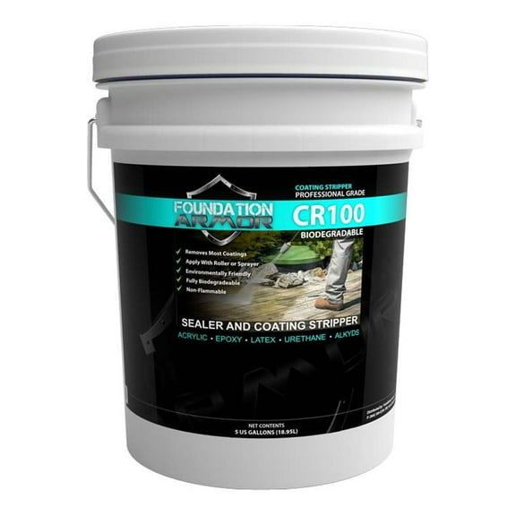Armor CR100 COATING REMOVER & STRIPPER FOR ACRYLIC, PAINT, EPOXY, AND URETHANE COATINGS (5 GAL)