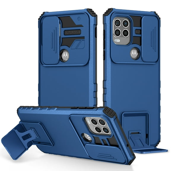Armor Case for Motorola Moto G Stylus 5G 2021 6.8 inch, Stand Case with Slide Camera Cover & Kickstand Military Grade Shockproof Heavy Duty Protective for Motorola Moto G Stylus 5G 2021, Blue