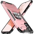 thumbnail image 1 of Armor Case for Samsung Galaxy S22 6.1 inch, [12ft Drop Protection] Shockproof Phone Case Cover with Metal Finger Ring Stand Kickstand [Support Magnetic Car Mount] for S22 5G, Rose Gold, 1 of 7