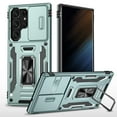 thumbnail image 1 of Armor Case for Samsung Galaxy S24 Ultra, Sliding Lens Camera Cover Protection Ring Kickstand Compatible with Magnetic Car Mount Holder Military Grade Hybrid Rugged PC Soft TPU Shockproof Cas,Darkgreen, 1 of 7
