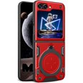 thumbnail image 1 of Armor Case for Samsung Galaxy Z Flip5, Military Grade Shockproof Case with [Rotatable Big Ring Kickstand] for Samsung Galaxy Z Flip 5 JS Red, 1 of 9