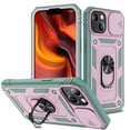 thumbnail image 1 of Armor Case for iPhone 13 Ring Holder with Sliding Camera Protection & Kickstand Military Grade Shockproof Heavy Duty with Magnetic Car Mount Holder for iPhone 13, Pink+Green, 1 of 11