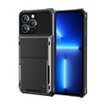thumbnail image 1 of Armor Case for iPhone 14 Pro Max, Hidden Card Slot Flip Back Rugged PC Soft TPU Hybrid Heavy Duty Shockproof Cover Military Grade Lens Protection Anti-Impact Non-Slip Dual Layers Case, Gray, 1 of 9