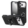 thumbnail image 1 of Armor Case for iPhone 17 Pro with Hidden Credit Card Slot [360° Rotatable Ring Holder Stand Magnetic Kickstand][Support Car Mount]Shockproof Phone Case For iPhone 17 Pro,Black, 1 of 7
