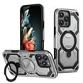 thumbnail image 1 of Armor Designed for iPhone 14 / 13 Magnetic Case, Rugged Shockproof, with 360 Rotate Ring Kickstand, Hard Anti-Drop Heavy Duty Protection Hybrid Phone Case Cover for iPhone 14 / 13, Gray, 1 of 7
