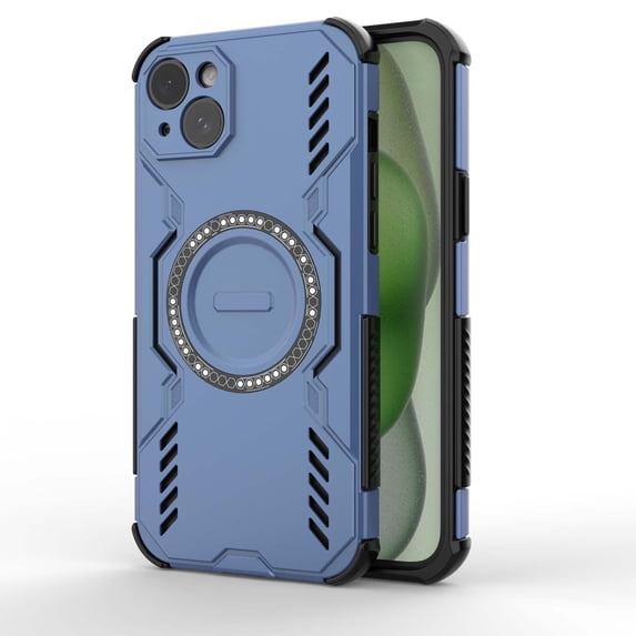 Armor Designed for iPhone 15 Case, Built-in Magnet Compatible with MagSafe Charging Slim Lightweight Shockproof Dropproof Rugged Protective Phone Cover for iPhone 15, Blue