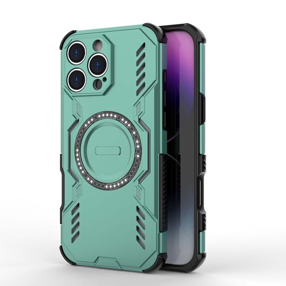 Armor Designed for iPhone 15 Pro Case, Built-in Magnet Compatible with MagSafe Charging Slim Lightweight Shockproof Dropproof Rugged Protective Phone Cover for iPhone 15 Pro, Green