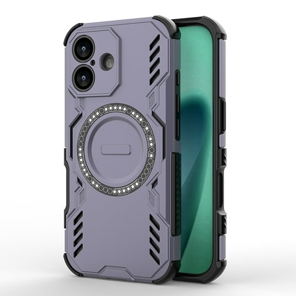 Armor Designed for iPhone 17 Case, Built-in Magnet Compatible with MagSafe Charging Slim Lightweight Shockproof Dropproof Rugged Protective Phone Cover for iPhone 17, Purple