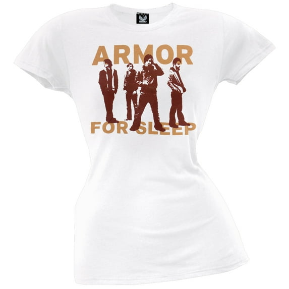 Armor For Sleep Women's Juniors White Faces Short Sleeve T Shirt