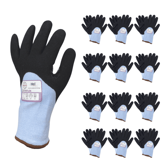 Armor Guys 04-312 Extraflex 13g Light Blue 7g HCT Palm Coated and Insulated Cut Gloves - Large Size - 12 Pair Pack