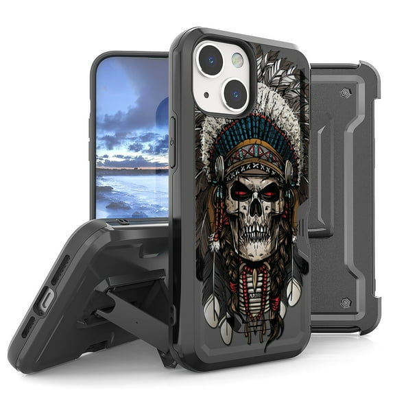 Armor Kombo Holster Rugged Cover Designed For Apple iphone 13 6.1" Case Black/Black