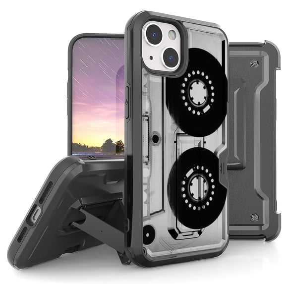 Armor Kombo Holster Rugged Cover Designed For Apple iphone 13 Mini 5.4" Case Black/Black
