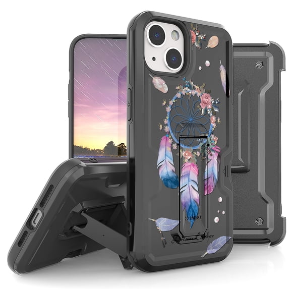 Armor Kombo Holster Rugged Cover Designed For Apple iphone 13 Mini 5.4" Case Black/Black