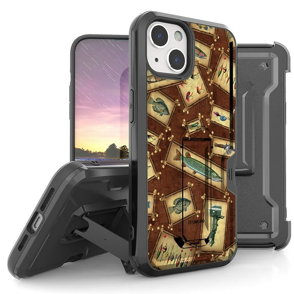 Armor Kombo Holster Rugged Cover Designed For Apple iphone 13 Mini 5.4" Case Black/Black