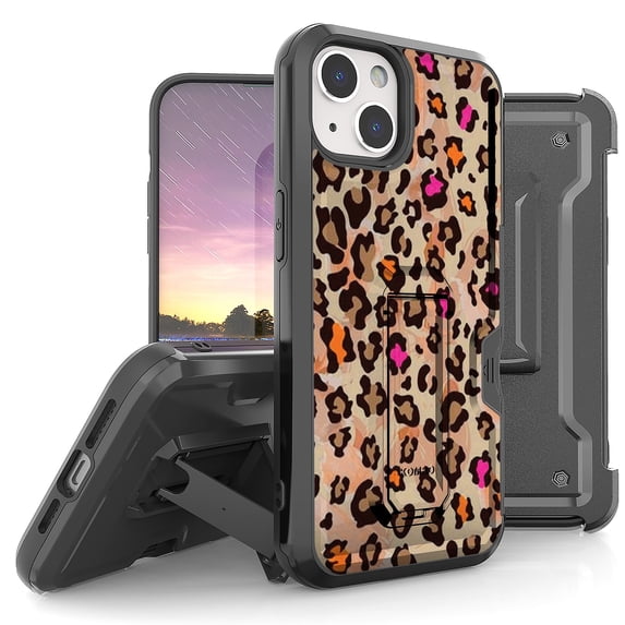 Armor Kombo Holster Rugged Cover Designed For Apple iphone 13 Mini 5.4" Case Black/Black