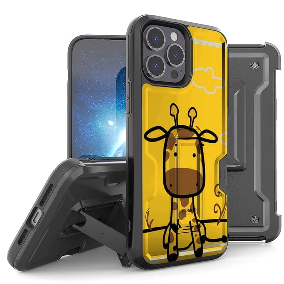Armor Kombo Holster Rugged Cover Designed For Apple iphone 13 Pro 6.1"Case Black/Black